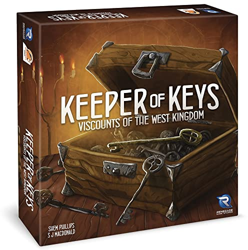 Renegade Game Studios Viscounts of The West Kingdom: Keeper of Keys Expansion - Strategy Board Game, Ages 14+ | Board Game Expansion with New Chest Tiles, 3 Public Buildings, Hero Townsfolk & Advanced Strategy Mechanics