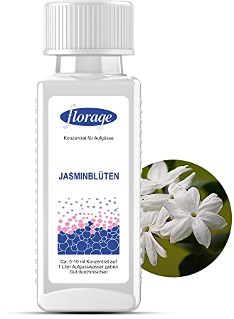 Florage 100ml Saunaaufguss JASMINBLÜTEN - 50 Jahre Erfahrung als deutsche Duftmanufaktur, hochergiebiges Aufgussmittel für die Sauna, viele Aufguss Düfte, vegan und ohne Tierversuche, auch als Set