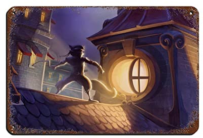 RIELLI Sly Cooper Thieves in Time Spiel 10 Retro-Poster Metall-Blechschild Chic Art Retro Eisen Malerei Bar Menschen Höhle Cafe Familie Garage Poster Wanddekoration 20 x 30 cm