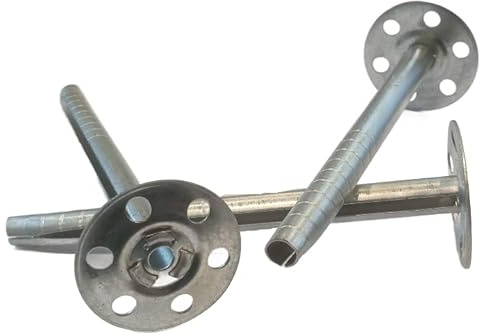 Metall Tellerdübel 8x90 mm 50 Stück | Schlagdübel, Dämmstoffdübel, Dämmstoffhalter, Fassadendübel, Metall Dübel