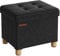 SONGMICS Cassapanca, Pouf Contenitore Piccolo, Poggiapiedi Pieghevole da 32 x 40 cm, Ottomano con Stoccaggio, Regge fino a 300 kg, per Soggiorno, Camera da Letto, Dormitorio, Nero Inchiostro LSF012B11