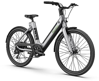 SachsenRAD xBird Urban City-Bike C6F Connect Mit Diebstahlschutz APP | Modernes Design E-Bike Elektrofahrrad mit Integriertes LCD Display und StVZO-zugelassene LED-Leuchten für 150-180CM-Hellgrau