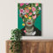 A.S. Création Leinwandbild Blumengesicht - Kunstdruck grün bunt - 50x70 Hochformat - Wanddekoration Wohnzimmer - Bild auf Keilrahmen