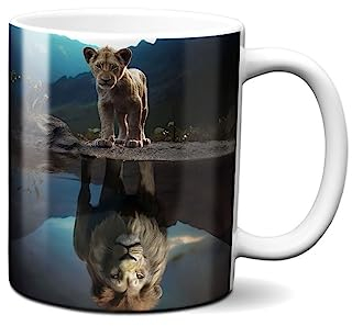 Hustling Sharks® Tasse mit Tier - Löwe reflektiert - Geschenk Kaffeetasse - 330ml Spülmaschinenfest, Keramik - weiß, Tassen mit Tiermotiv, Tasse Motivation, Tasse Büro, Tasse Löwe