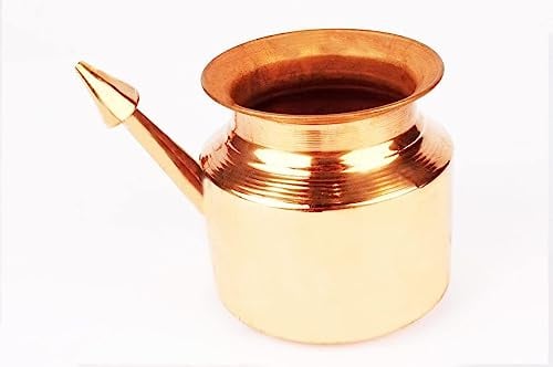 RSGM Copper Ayurvedic Jal Neti Pot for Sinus Congestion, Nasal Cleaning