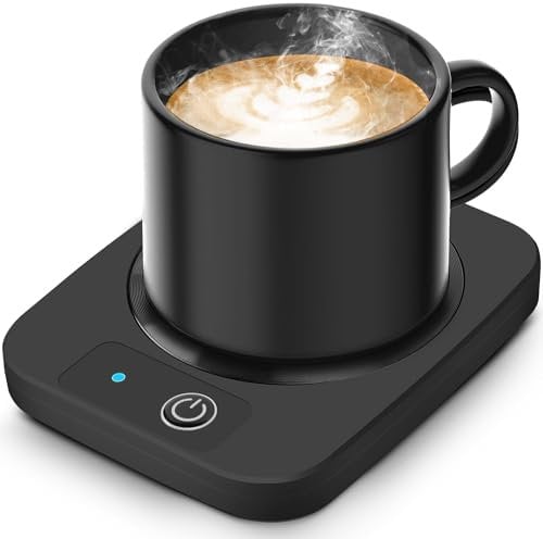 Chauffe-Tasse à Café, Chauffe-Bougie Intelligent, Chauffe-Tasse Électrique avec Panneau en Aluminium pour Bureau, Chauffe-Boisson Électrique pour Chocolat Chaud, Lait, pour Collègues et Amis
