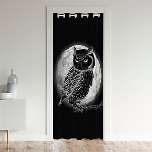 Owl Türvorhang 106x203cm 3D Tier Drucken Vorhang für Innentür Raumteiler Vogel Dekor Datenschutz Wärmesperrung Schwarzout Türvorhang Cartoon Eulen Verdunkelung der schwarzen Vorhänge für Schlafzimmer