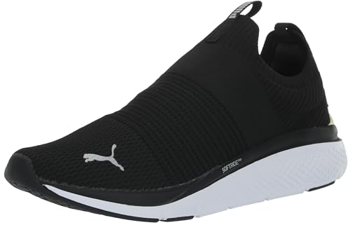 PUMA Training Shoes Damen Softride Pro Echo Slip On Cross Trainingsschuhe, Schwarz-Grau Nebel-Weiß, Größe 42, Black-Gray Fog-White, 40 EU