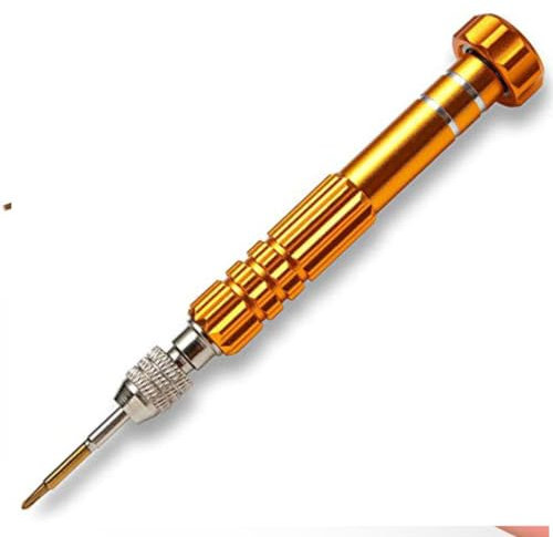6 in 1 Multifunctional Opening Repair Tool Kit Set for Mobile Phones, Precision Screwdriver Handle for PC, Watch, Glasses Electronics Laptop, Cell Phone, Glasses with 5 Steel Magnetic Bits. (Gold)