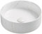 BAYSTONE® Countertop Basin for Bathroom and Cloakroom Hand Wash Basin Sink White Marble, Round 301 x 301mm