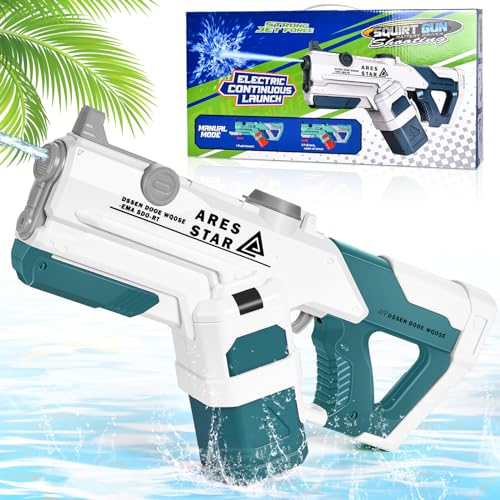 JONRRYIN Wasserpistole Elektrisch, Wasserpistole Super Soaker mit 600ml Wasser Wasserspritzpistole Große Reichweite 10 Metern, Wasserpistole für Kinder Erwachsene Sommer Draussen Pool Party