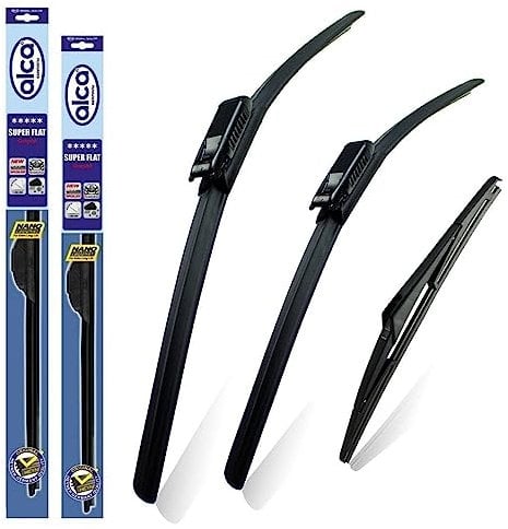 alca Germany Fits Dacia Sandero 2015-2020 Set of 3 Windscreen Wiper Blades Super Flat Front Rear 2220BL 11L ASF2220BL11L