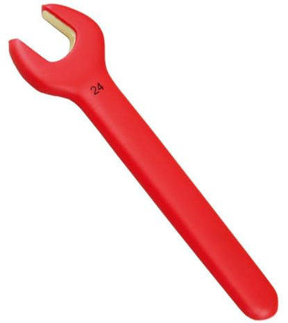 WEDO Einzelmaulschlüssel, funkenfrei, isoliert, getaucht, gerader Griff, Einzelmaulschlüssel, Größe 30 mm, Länge 260 mm, Aluminiumbronze, DIN-Standard, BAM- und FM-Zertifikat