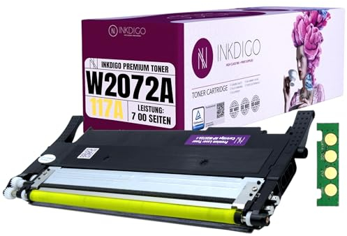 117A / W2072A mit CHIP - Premium TÜV Toner Gelb Kompatibel für 117A für HP Color Laserjet 150a 150nw MFP 178nw 178nwg 179fng 179fnw 179fwg