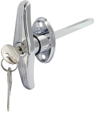 Bonsicoky Serrure de porte de garage avec 2 clés, serrure de rechange universelle pour porte de garage et camping-car, argenté