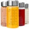 Glass Juice Bottles 4 Pack 12 oz - Wide Mouth Glass Water Bottles with Lids - for Juicing, Smoothies, Milk, Protein, BPA Free, Reusable, Stainless Steel Lids, Leak Proof, Shaker bottle (12oz/400ml)