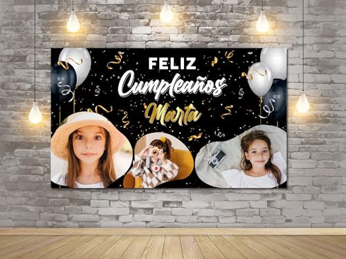 Oedim Photocall en Lona para Cumpleaños Personalizado, 185x110cm,Photocall Decorativo para Eventos o Celebraciones puntuales