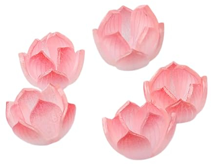 YOUKOLO 5 Stück Schmuckkomponenten, Seerosen, Blumen-/Blatt-Ornament, handgefertigtes Kunstharz-Bastelmaterial für die Schmuckherstellung und das Basteln