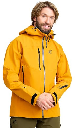 RevolutionRace Cyclone 3L Shell Jacket für Herren, Wasserdichte Jacke mit Recco-Reflektoren zum Wandern, Golden Yellow, L