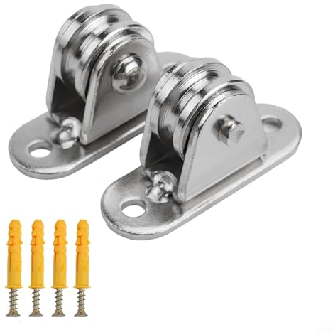 Sileduove Umlenkrollen Stahlseile für Seile, Gym Schiebetor Edelstahl Nut Riemenscheiben Blöcke Rollen mit Schrauben(2PCS)