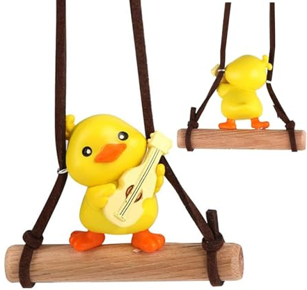 Ente Schaukel Auto Ornament | Hängender Auto-Innenanhänger | Niedliche Auto Hängende Ornament, Auto Anhänger Innendekoration, Autozubehör für Autos, LKW