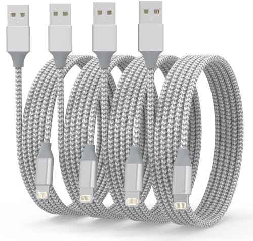 Powerole iPhone Charger Cable, 4Pack 6FT Lightning Cable [MFi Certified] Nylon Braided USB to Lightning iPhone Charger Fast Charging Cable for iPhone 14 13 12 11 Pro Max XS XR X 8 7 6 Plus 5 5s SE