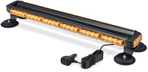 Fxlpower 71cm LED Rundumkennleuchte, Gelb Rundumleuchte mit 20 Starke Magnete für Baufahrzeuge Gabelstapler-Traktor Golfwagen Anhänger Schneepflug