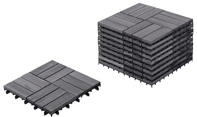 Terrassenfliesen zertifiziertes Akazienholz grau Klickfliesen Acerenza