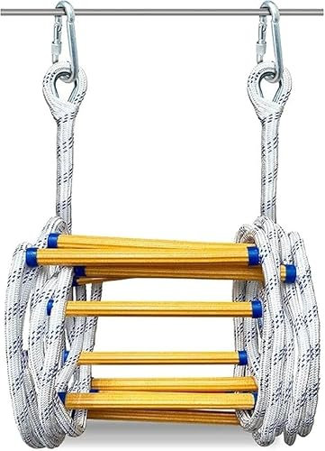 Xinyilau Rope Ladder Fire Escape For Windows And Balconies For Quick Use In The Fire, Safety Ladders With Carabiners, Compact & Reusable Nylon Escape Ladders(50m)
