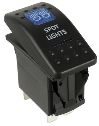 HUAREW Auto 12V Led Blu Luce Pannello Interruttore, 5Pin SPST Interruttore a levetta Impermeabile per Auto, Cruscotti, Luci (Spot Light)