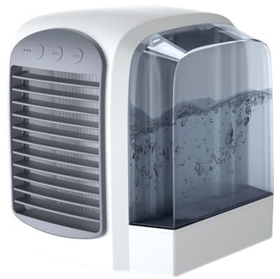 Breeze Box Portable Air Conditioner, 3 in 1 Personal Air Cooler Fan, Breeze Box Fan with 380ml Water Tank, 3 Wind Speeds, Quiet Mini Air Conditioners for Home, Office, Bedroom, Kitchen