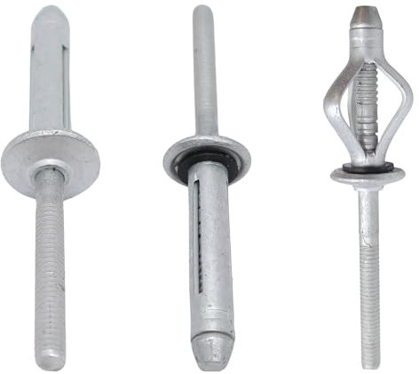 IBRIQO® Remaches Ciegos Estancos de Aluminio con Junta EPDM | 6,4 × 30,2 mm | Fijación Resistente y Fiable | Cierre Hermético, Impermeable y Sellado (6,4 x 30,2 mm, 50, Unidad)