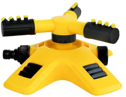 Irrigatore a 3 bracci, grande superficie, girevole a 360°, resistente alle intemperie, per terrazze, giardino, cortile, ortaggi, paesaggio