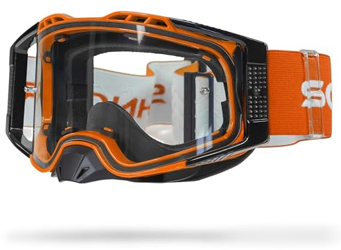 SCHNORR MX Pro Motocross Goggle Anti-Fog Tear-Off|Roll-Off + Wechselglass orange