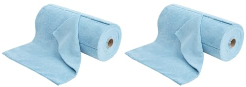 Bosiyrggrl Lingettes de Nettoyage Réutilisables, Rouleaux de Serviettes en Microfibre, Chiffons à Vaisselle, Remplacement de Serviettes en Papier, Bleu