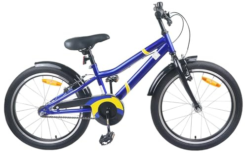 Ziaphsol Barncykel Tum svart röd av stål, singlespeed med fälgbroms, gaffel, styret, sadel, däck, pedaler för flera år, till med skyddsplåt och stativ för vardagen