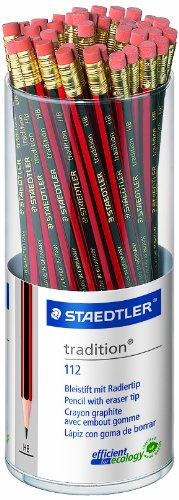 Staedtler Tradition 112 HB Pencil with Eraser Tip (Pack of 36)