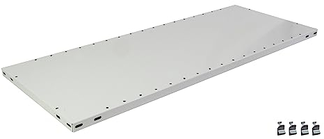 SCHULTE Lagertechnik Zusatz-Fachboden MULTIplus150 100 x 40 cm (BxT), RAL 7035 lichtgrau, inkl. 4 Fachbodenträgern
