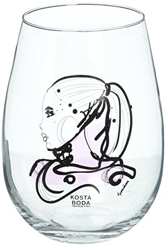 KOSTA BODA All About You, Love You Wassergläser Set, 2-teilig, Glas, Trinkgläser Set, Gläser Set, Wassergläser 500ml, Design by SAWOD - Sara Woodrow