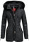 Navahoo Damen Mantel Winterjacke Kurzmantel Moon Schwarz Gr. XS