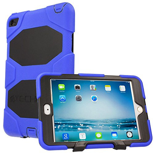 TECHGEAR G-Shock Étui pour iPad Mini 5 2019, iPad Mini 4 - Housse Coque Rigide, Très Haute Protection Anti-Choc avec Support Amovible Compatible pour Apple iPad Mini 5, iPad Mini 4 [Bleu]