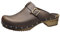 Sanita Kristel Offener Clogs | Original handgemacht | Leder-Holzclogs für Damen | Dunkelbraun | EU 38