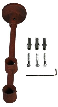 Liedeco Träger für Gardinenstangen 20 cm zweiläufig Landhaus, ø 16 mm, 1 Stk rost