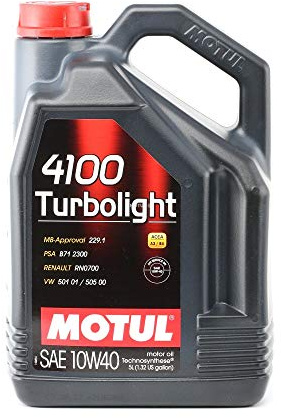 Motul 100357 4100 Motoröl Turbolight 10W-40, 5 L