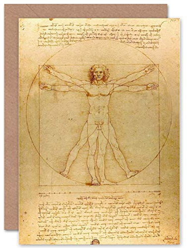 Wee Blue Coo LEONARDO DI SER PIERO DA VINCI VITRUVE LUC VIATOUR OLD GREETINGS CARD