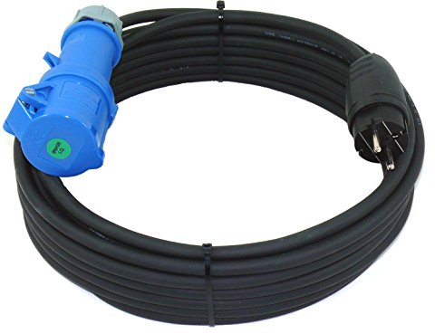 netbote24 CEE Kupplung Schuko Adapterkabel Camping Caravan Boot Campingkabel H07RN-F 3x1,5 mm² IP44 Außen 230V 16A (1m)