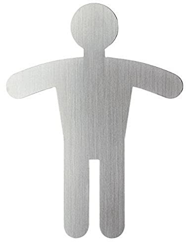 Durable Türschild Picto WC-Symbol Herren, 90 x 120 mm, metallic silber, 495123