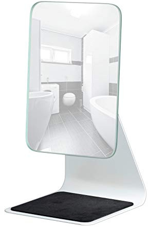 WENKO 20441100, Kosmetik-Standspiegel Frisa, weiß