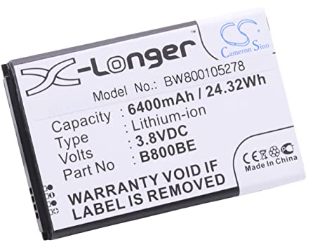 vhbw 1x batteria compatibile con Samsung Galaxy Note 3, SC-01F, Note III smartphone cellulare (6400mAh, 3,8V, Li-Ion) + copribatteria (bianco)