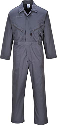Portwest C813 Men's Liverpool Work Overalls Protective Boiler Suit Polycotton Coveralls Durable Workwear for Mechanics Warehouse Garages DIY Graphite Grey, XX-Large